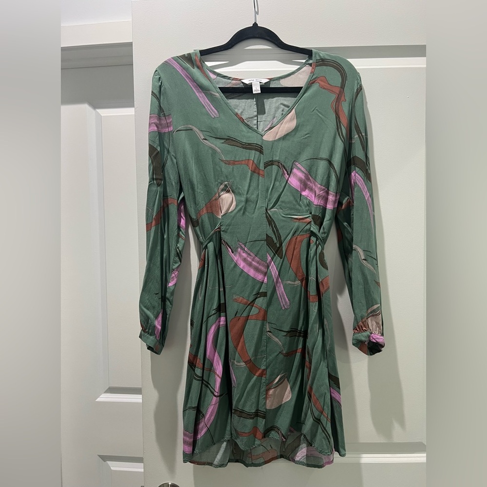 Elegant Green and Pink Women's Dress